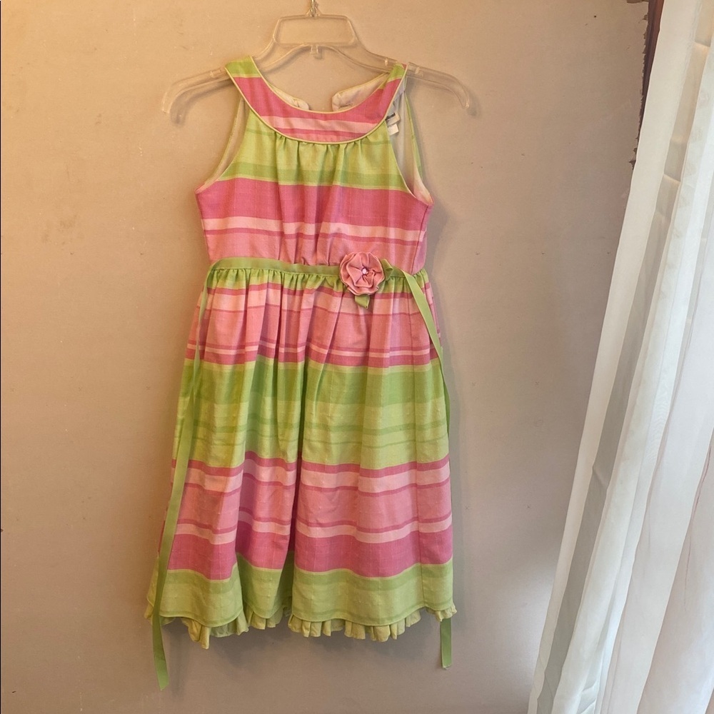 Rare Editions Pink and Green Floral Dress